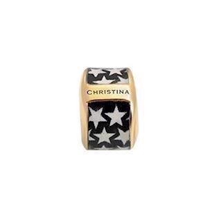 Christina Watches Stars silver plated tube/ring , 630-G30-14Black